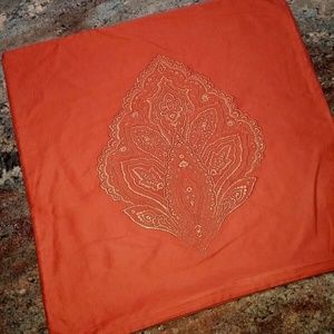 Raymond Waites Sateen Embroidered Pillow Cover 18"